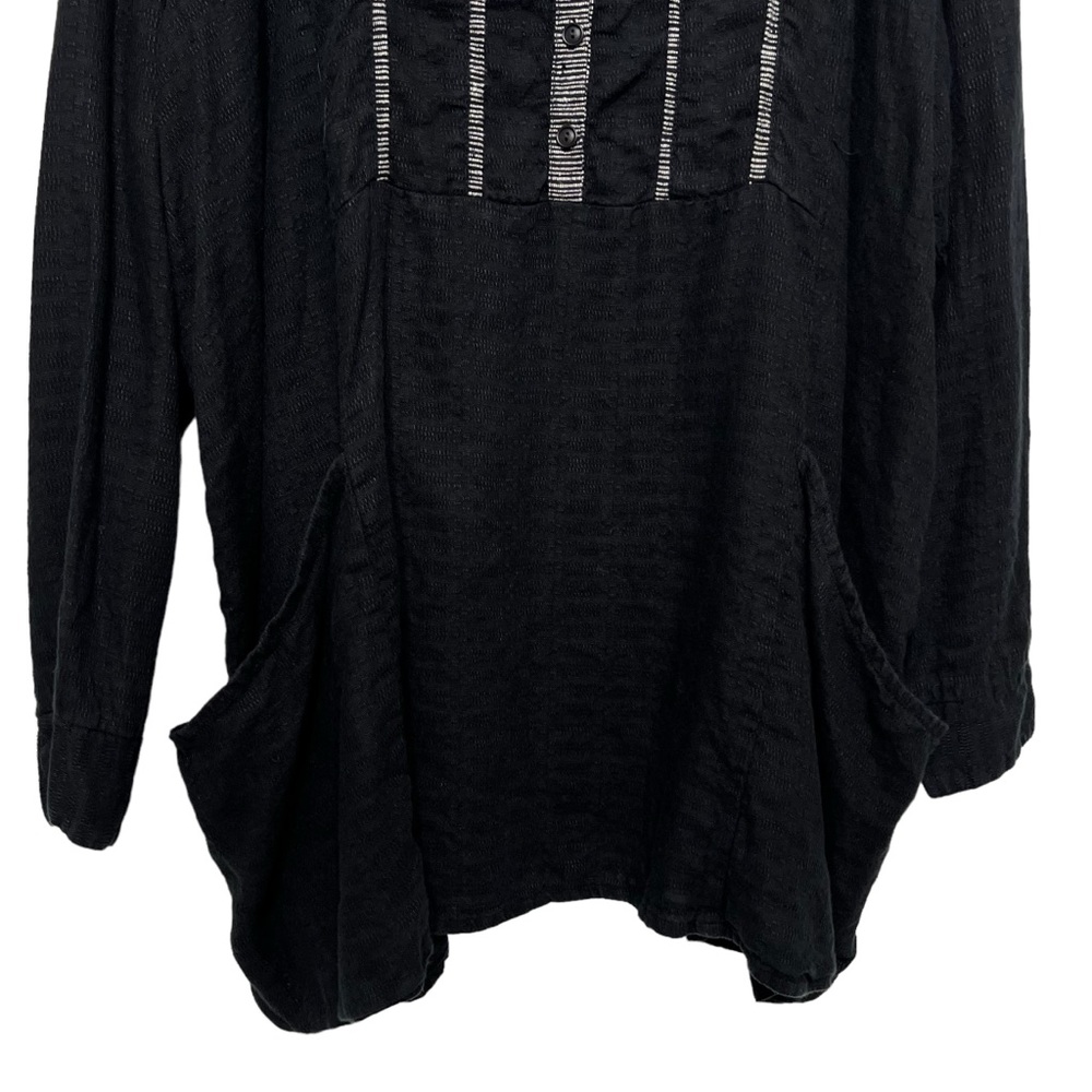 Flax 100% Linen Tunic Top Button Front Lagenlook … - image 5